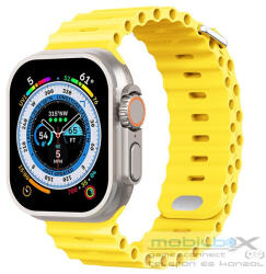 Phoner River Apple Watch 41/40/38 mm szilikon szíj, sárga - mobil-box