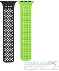  Phoner Spike Apple Watch szilikon szíj, 38/40/41mm, fekete/élénk zöld - mobil-box