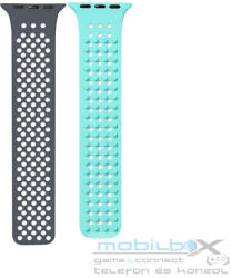  Phoner Spike Apple Watch szilikon szíj, 49/45/44/42mm, szürke/kék - mobil-box
