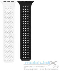  Phoner Spike Apple Watch szilikon szíj, 38/40/41mm, fehér/fekete - mobil-box