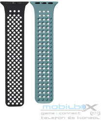 Phoner Spike Apple Watch szilikon szíj, 38/40/41mm, fekete/zöld - mobil-box