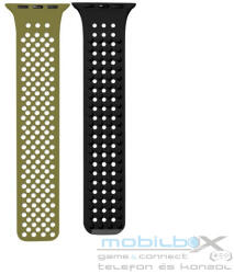 Phoner Spike Apple Watch szilikon szíj, 38/40/41mm, zöld/fekete - mobil-box