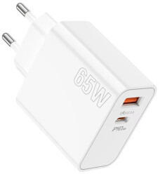 Lamtech Incarcator retea Lamtech 1x USB, 1x USB-C, Quick Charge 65W, White (9982018023558)