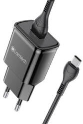 Lamtech Incarcator retea Lamtech LAM021981, 1x USB, 18W, Quick Charge 3.0, Black + Cablu Type-C 1m inclus (9982018021981)