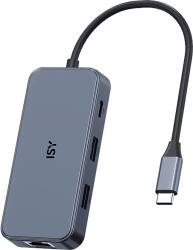 ISY 7 az 1-ben USB-C 3.1 Multiport adapter, HDMI 2.0, Gigabit LAN, 2x USB-A, USB-C, SD (IAD-1033) (IAD-1033)