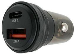 Solight autós töltőadapter 30W USB-C A, Fekete (DC92)