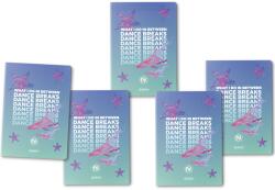 Herlitz füzet, A4, 80 oldal, 70g/m2, Kockás, Lekerekített sarkok, Dreams of Neversea minta, 5 db (9490430-5)