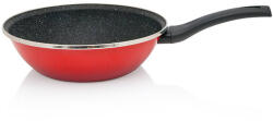 Metalac Tigaie Wok Metalac Granit Induction 3.5L 28CM Rosu/Negru (363829)