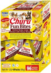 Inaba Foods Dog Churu Fun Bites Chicken with Cheese 8x12g recompense caini, cu pui si branza