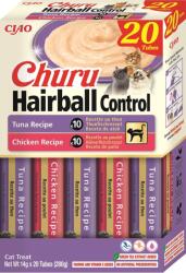 Inaba Foods Churu Cat Hairball 20x14g gustare crema pentru pisica, pentru ghemotoacele de blana