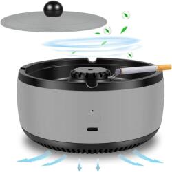 Velixo Elektromos hamutartó Velixo® fedéllel, közvetlen szívás, negatív ionos légtisztító, szagtalanító, cigarettafüst, automatikus kikapcsolás, otthoni, irodai, autós, helyi, USB-kábel mellékelve, szürke (E