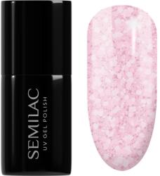 Semilac UV Hybrid Crushed_ICE unghii cu gel folosind UV / lampă cu LED culoare 491 Strawberry Ice 7 ml