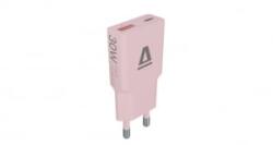 AVAX NANO SLIM hálózati töltő adapter USB-C, USB-A (QC3.0) rózsaszín (CH641P) (CH641P)