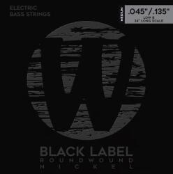 Warwick Black Label Nickel-Plated Steel 5 Low B Medium . 045-. 135