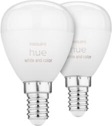 Philips Hue White and colour ambience Kisgömb - E14-es okos fényforrás (2 darabos csomag) (49128100)