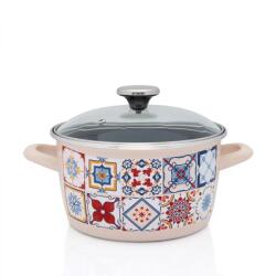 Metalac Oala cu Capac de Sticla Metalac Porto Capacitate 6L Diametru 24CM Multicolor (372031)