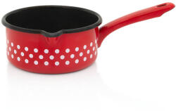 Metalac Cratita cu Cioc si Maner Lung Metalac Tufne Capacitate 1L Diametru 14CM Rosu/Alb/Negru (368955)