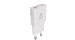 AVAX NANO SLIM hálózati töltő adapter USB-C, USB-A (QC3.0) fehér (CH641W)