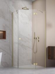 Radaway Essenza Brushed Gold PTJ szögletes szálcsiszolt arany zuhanykabin 80x90J (1385052-01-01+1385010-99-01R)