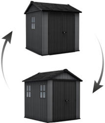 Keter Kerti ház Keter Newton Plus széles 7x7, 5 szürke, padlózattal (610681) - pepita - 642 839 Ft
