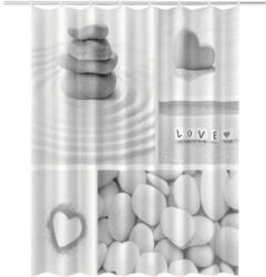 Frandis Perdea de duș Coeur 180x200 cm textil gri (195555) Perdea de dus