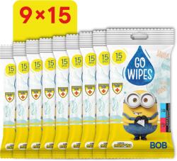 Go Wipes Minyonos antibakteriális nedves törlőkendő, 9 × 15 db (135 db) (BABY23205s9)