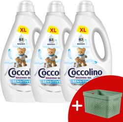 Coccolino Sensitive folyékony Mosógél 3x2, 52L - 189 mosás + Ajándék Curver Infinity Mosószertartó Kosár 17L