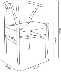 King Home Wishbone Bükkfa Étkezőszék Fekete Fonott Ülőfelülettel (PRO-KHM-KH1501100119)