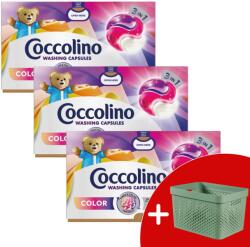 Coccolino Color 3in1 Mosókapszula 3x40 mosás + Ajándék Curver Infinity Mosószertartó Kosár 17L
