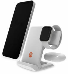 STM ChargeTree Go 3 az 1-ben töltőállomás telefonhoz, AirPodshoz, Apple Watchhoz - fehér (STM-931-322Z-01) (161402)