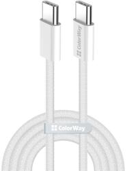 ColorWay Cablu Type-C CW-CBPDCC061-GR, bumbac împletit, încărcare rapidă PD 60W, 3.0A 1M gri (CW-CBPDCC061-GR)