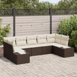 vidaXL Градински Софа Комплект 7 бр. 7-Брой места Кафяв и Кремав (3355877)