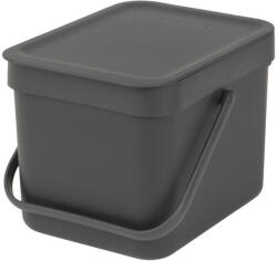 Brabantia Cos de gunoi colectare selectiva Brabantia Sort&Go 648974, 6 l, Maner, Montabil pe perete, Gri inchis (648974) Cos de gunoi