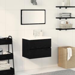 vidaXL Шкаф за мивка в баня Черния дъб 60 x 39 x 62 см (3333143)