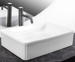 Rea Fiorella pultra tehető kerámia mosdótál 50x34 cm, fehér REA-U6621 (REA-U6621)