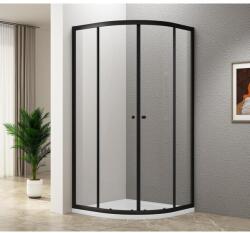 SAPHO AQUALINE ARLETA BLACK íves zuhanykabin, 800x800mm, matt fekete profil/transzparent üveg (BLS800) (BLS800)