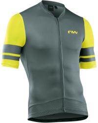 Northwave - Tricou ciclism maneca scurta pentru barbati Storm Air jersey - gri inchis galben fluo (ECL-4292)