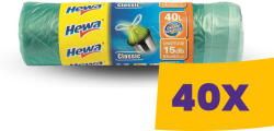 Hewa Önzáró szalagos szemeteszsák 40L 55*62cm - 15db/tek (Karton - 40 tek) (KHWHUZ40)