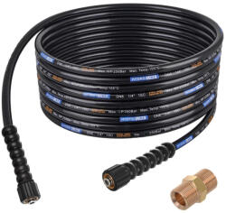 HydroLine 25 méteres SMOOTH rugalmas, sima felületű magasnyomású tömlő M22 - M22 csatlakozással és hosszabbító adapterrel Karcher HD, HDS és Kranzle mosókhoz DN6