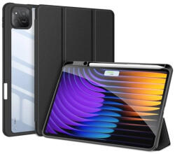Xiaomi Pad 7 (11.2) / Pad 7 Pro (11.2), mappa tok, Trifold, légpárnás sarok, közepesen ütésálló, érintőceruza tartó, átlátszó hátlap, Dux Ducis Toby, fekete