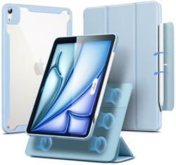 Apple iPad Air (2020 / 2022) / iPad Air 11 (2024 / 2025), mappa tok, Smart Case, mágneses rögzítés, csatos záródás, átlátszó hátlap, ESR Rebound Hybrid 360, világoskék