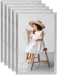 vidaXL 5 db ezüstszínű MDF fali fényképkeret 70 x 90 cm (332489) - vidaxl