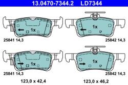 ATE fékbetétkészlet, tárcsafék ATE 13.0470-7344.2 for FORD (13.0470-7344.2)