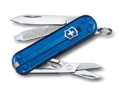 Victorinox Classic SD ajándék gravírozással |Transparent Deep Ocean - 0.6223. T2G (0_6223_T2G)