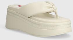 Tommy Jeans flip-flop TJW WEDGE SANDAL bézs, női, platformos, EN0EN02457 - bézs Női 41