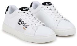 BOSS gyerek bőr sportcipő fehér, J51310 - fehér 41