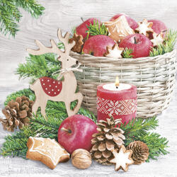 Papír szalvéta - Karácsony - Karácsony Wood Reindeer
