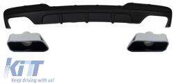 KITT Diffúzor fekete, Sport M-Tech 550i V8 LCI négyzet alakú kipufogóvéggel, BMW F10 F11 2011-2017 modellekhez Kompatibilis: BMW 5 F10 (2011-2017) M-Sport / M-Tech lökhárítóval szerelve BMW 5 F11 (2011 (CO