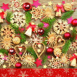 Papír szalvéta - Karácsony - Karácsony Wooden Decorations
