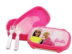  Műanyag szendvicsdoboz + evőeszköz szett - Barbie Shine Bright